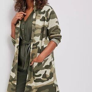 Anthropologie Maeve Kieran sweater coat camouflage XS